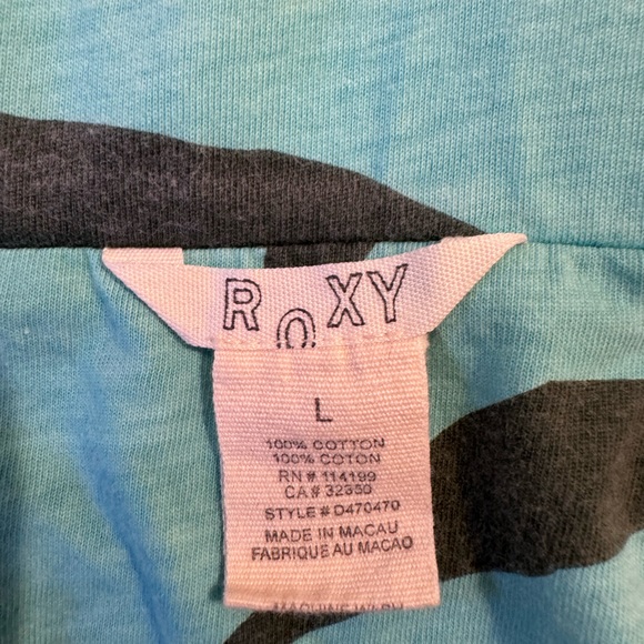 Roxy tie waist strapless cotton dress. Built in shelf bra. Size L - Picture 2 of 7